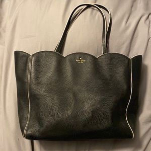 Kate Spade large black&white Scalloped Purse